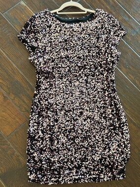 Gianni Bini Black & Pink Sequin Mini Dress